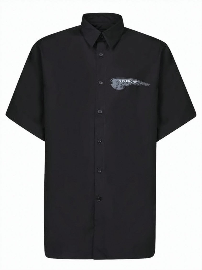 Givenchy Minimalist Black Short-Sleeved Shirt With Subtle Logo Detail