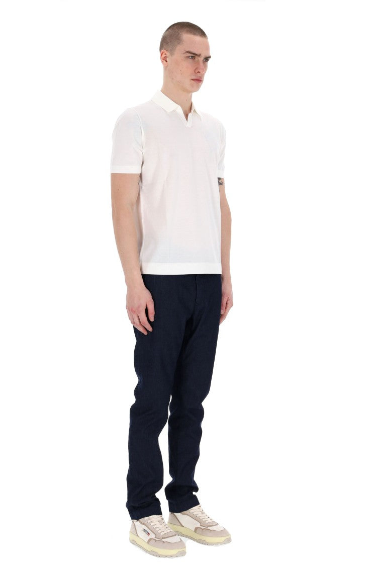 Drumohr Frosted Superlight Cotton Open Collar Polo