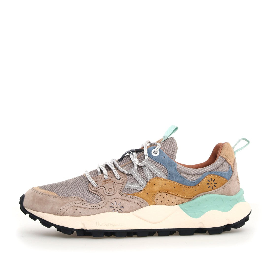 Flower Mountain Beige Suede With Matching Mesh Fabric Yamano Sneakers