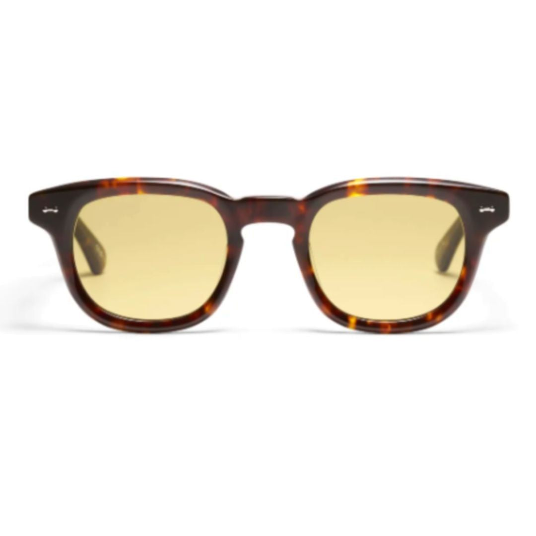 Peter And May Last Night Square Tortoise Frame Sunglasses With Yellow-Tinted Lenses