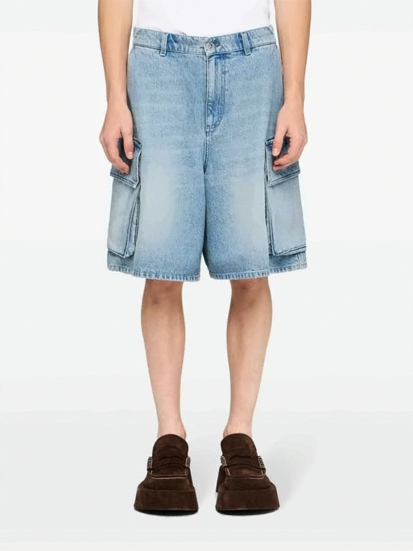 J. W. Anderson Light Blue Cargo Denim Shorts With Relaxed Fit