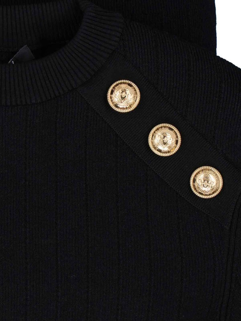 Balmain Decorative Button Sweater Black