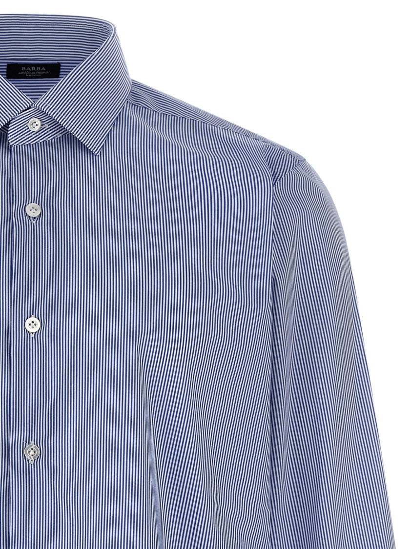 Barba Slim Fit Striped Cotton Poplin Shirt