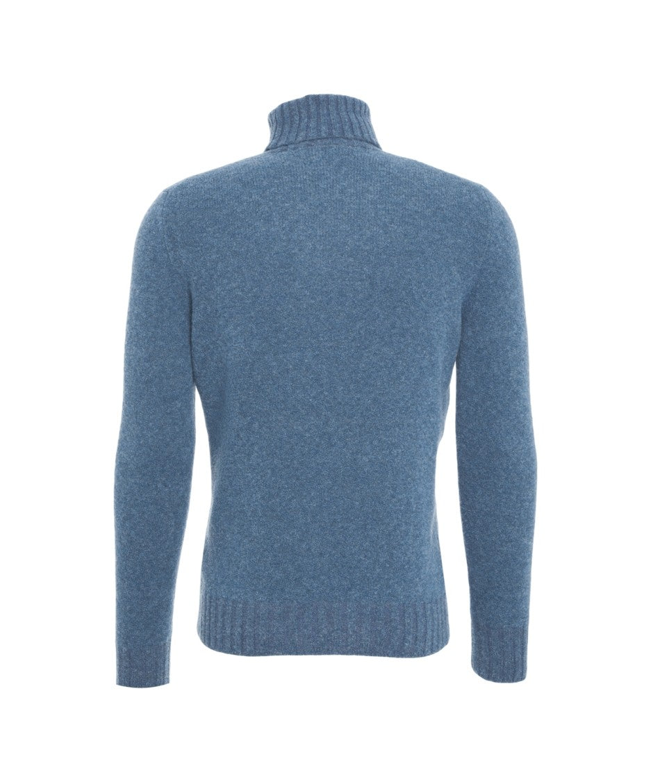 Gender Ribbed Wool Turtleneck Sweater With Fit