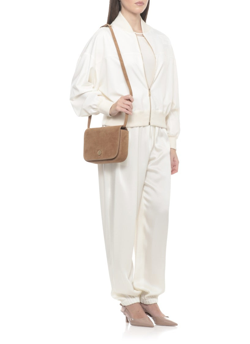 Fabiana Filippi Ivory Lightpoint Detail Bomber Jacket