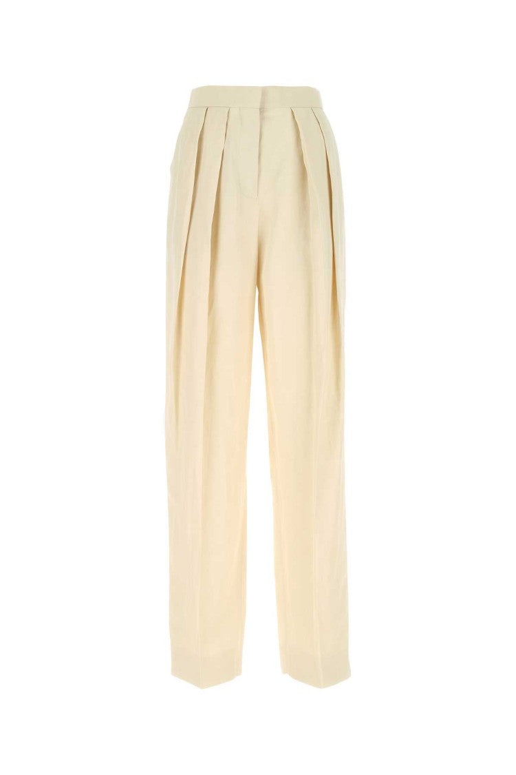 Stella Mccartney Sand Viscose Blend Wide-Leg Pant