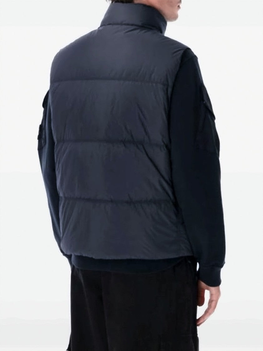 Stone Island Quilted Padded Vest With High Collar And Flap Pockets