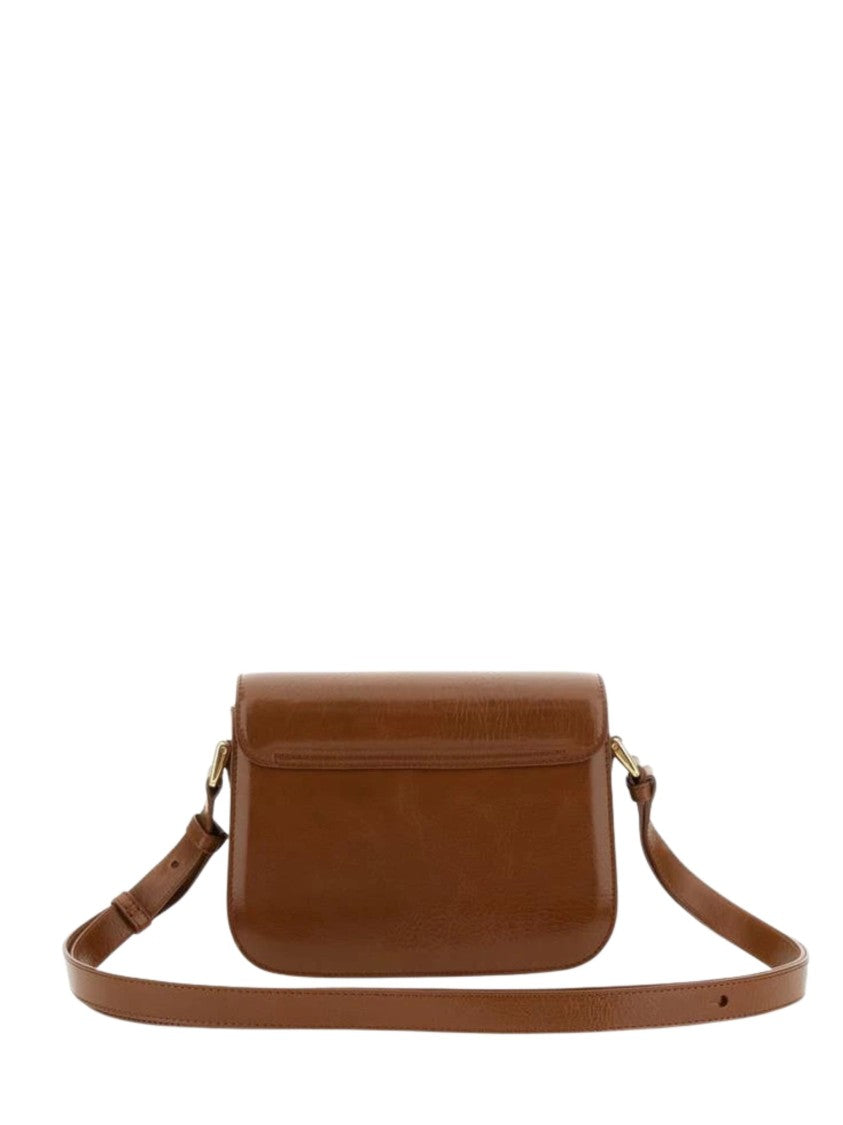 A.P.C. Brown Grace Small Structured Shoulder Bag