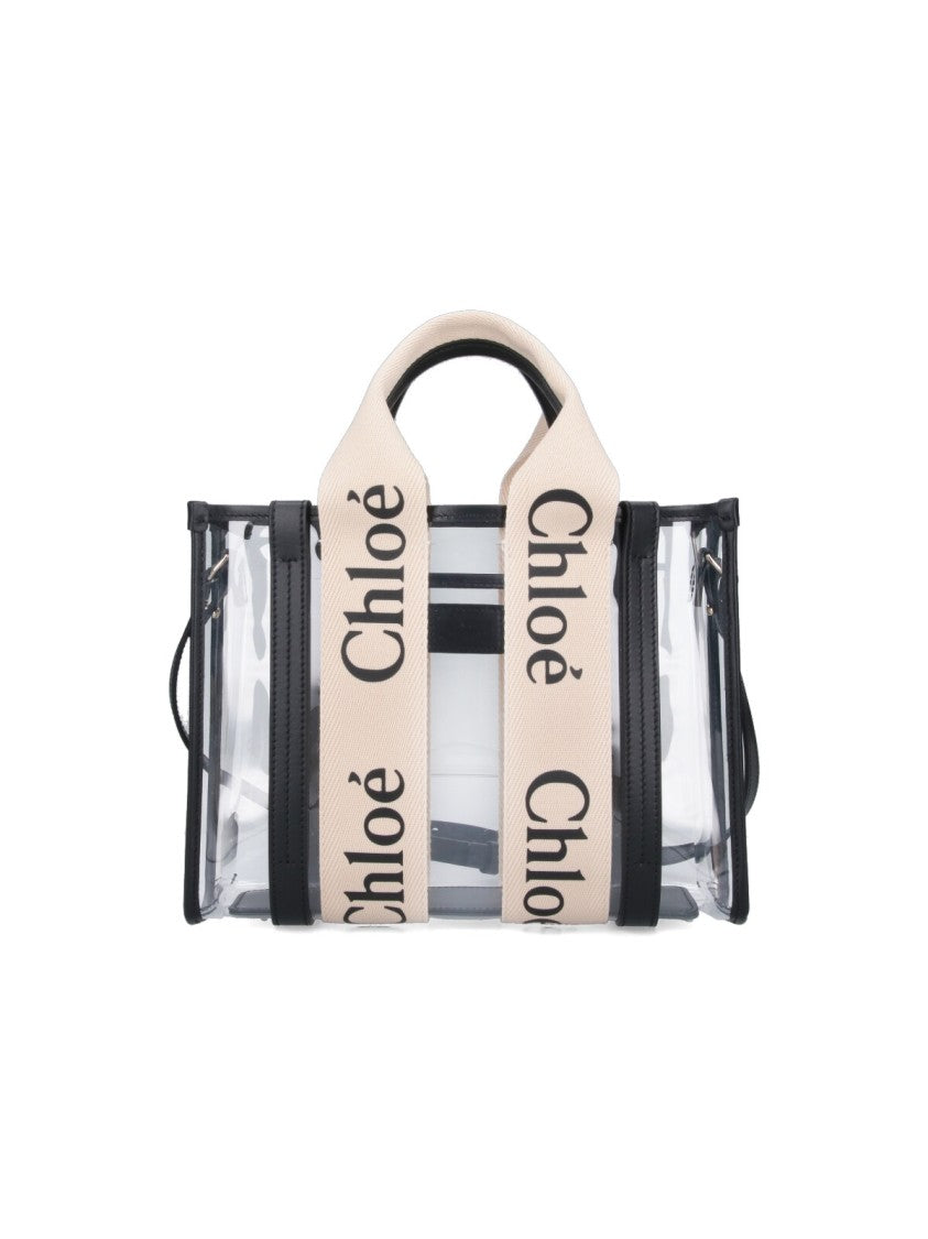 Chloé Small "Woody" Transparent Tote Bag