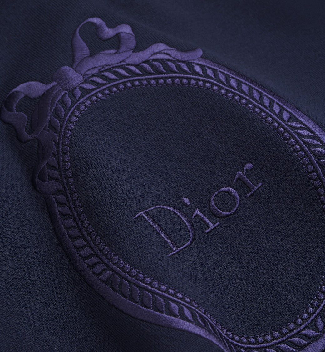 Christian Dior Deep Navy Knit Cardigan With Embroidered Detailing
