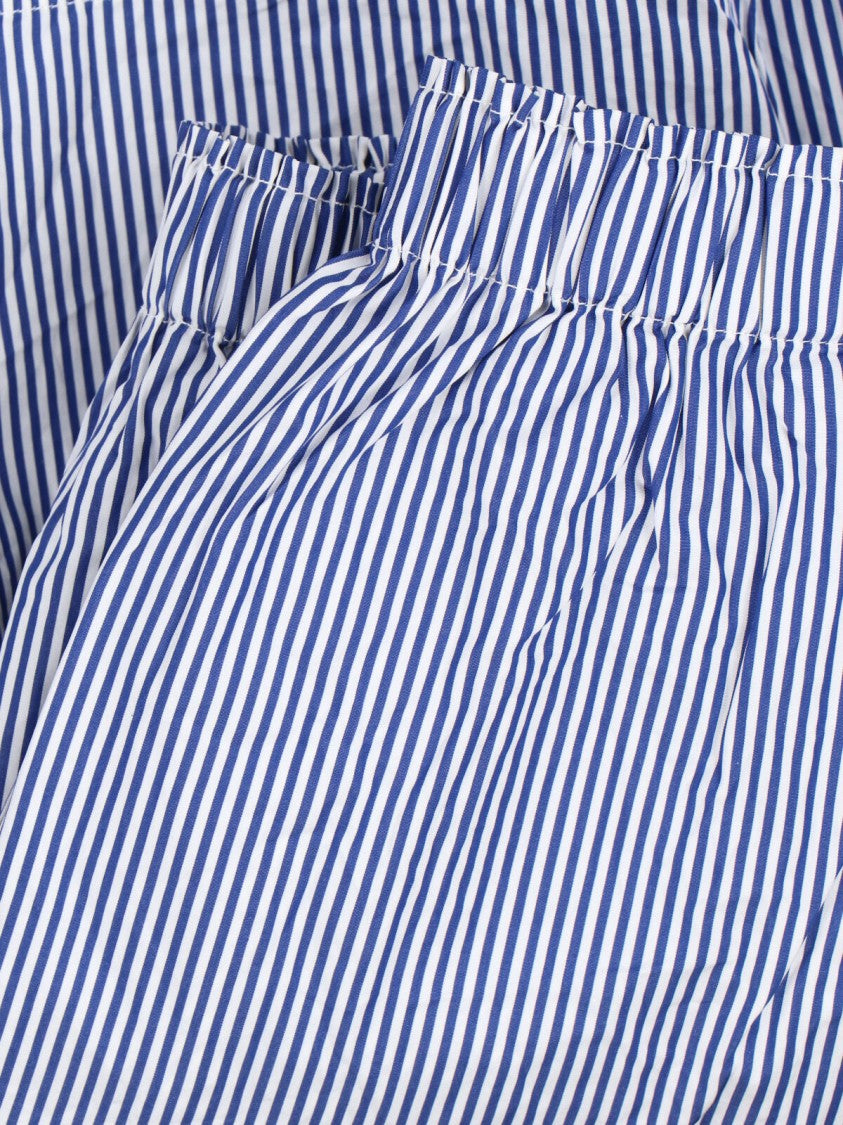 Daniela Gregis Blue Striped Elastic Waist Shorts