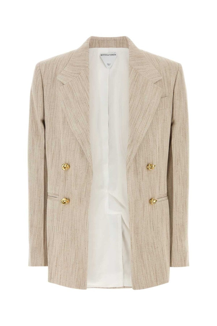Bottega Veneta Melange Sand Viscose Blend Blazer