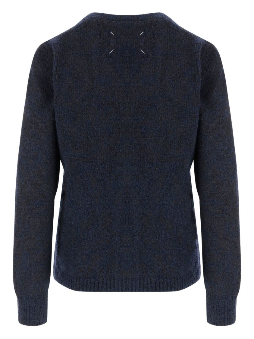 Maison Margiela Cardigan Sweater With Deep V-Neckline And Tapered Sleeves