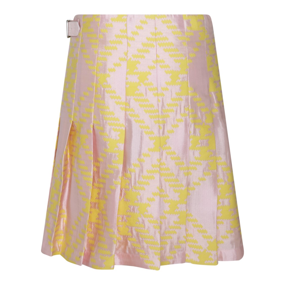 Burberry Wrap Midi Skirt With Geometric Pattern And Lateral Buckle