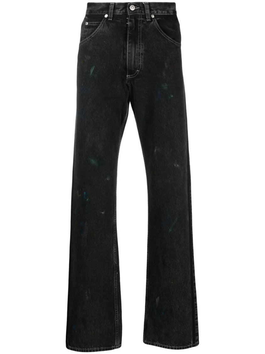 Maison Margiela Straight-Fit Black Jeans With Five-Pocket Design And Artistic Accents