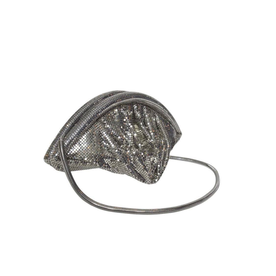 Rabanne Half Moon Silver Pixel Clutch