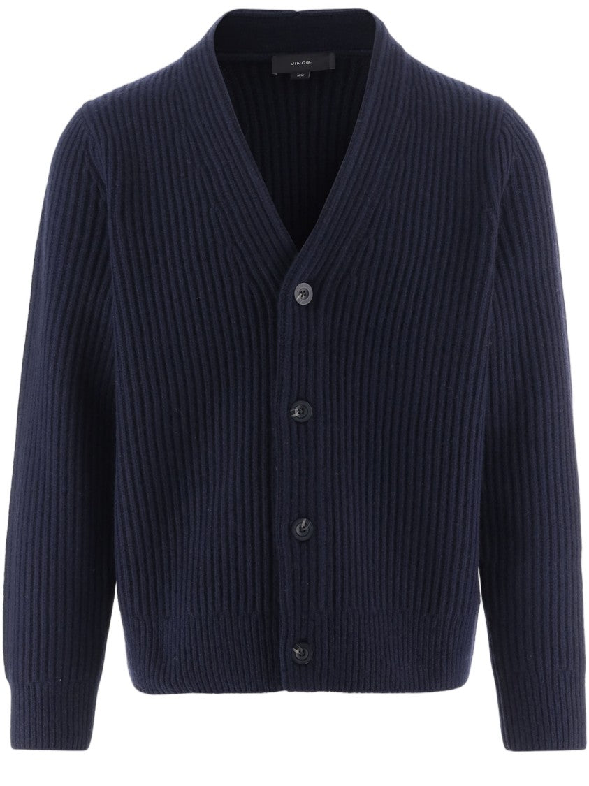 Vince Deep V-Neck Ribbed Knit Sweater
