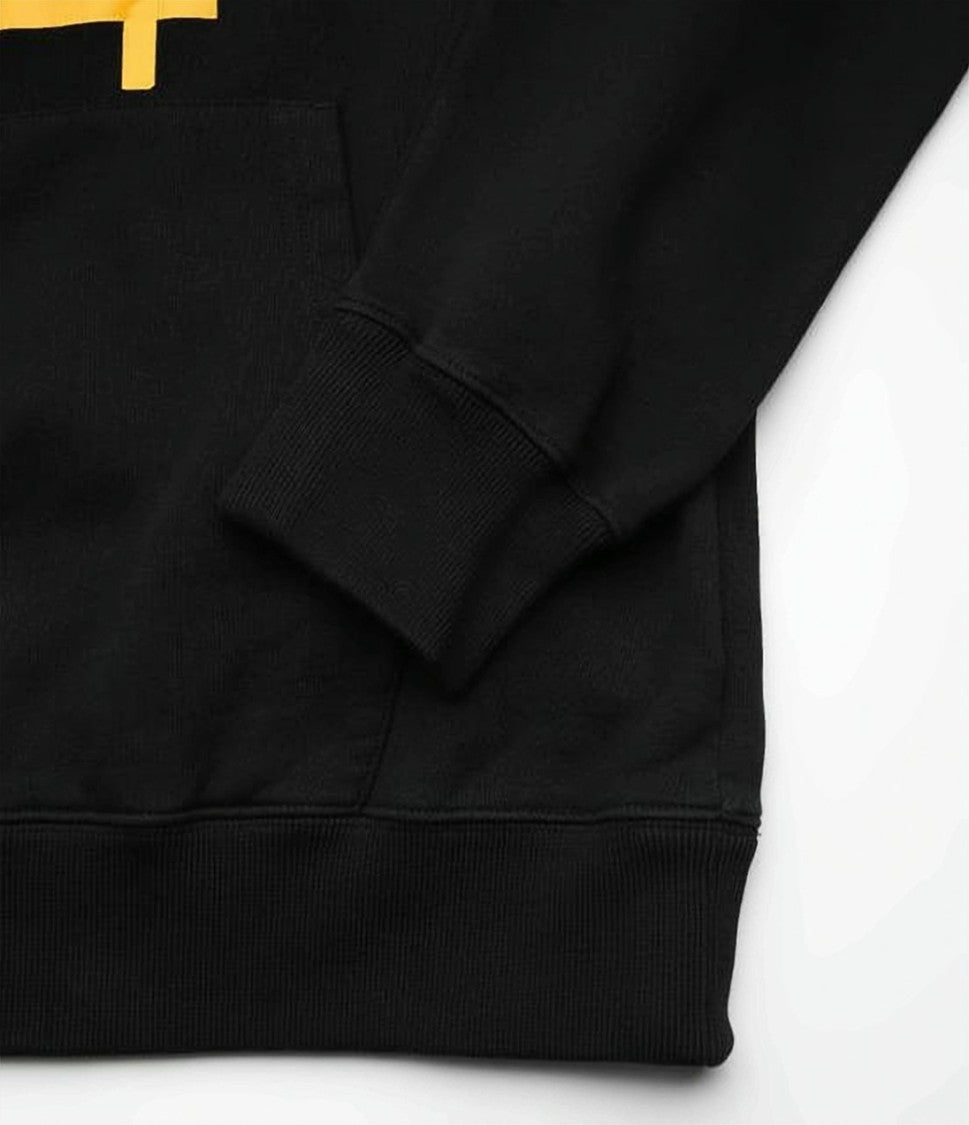 Off-White Graphic Print Drawstring Hoodie With Iconic Arrow Motif