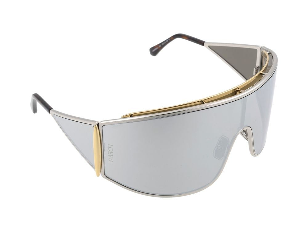 Loewe Futuristic Reflective Lens Metallic Accent Shield Sunglasses