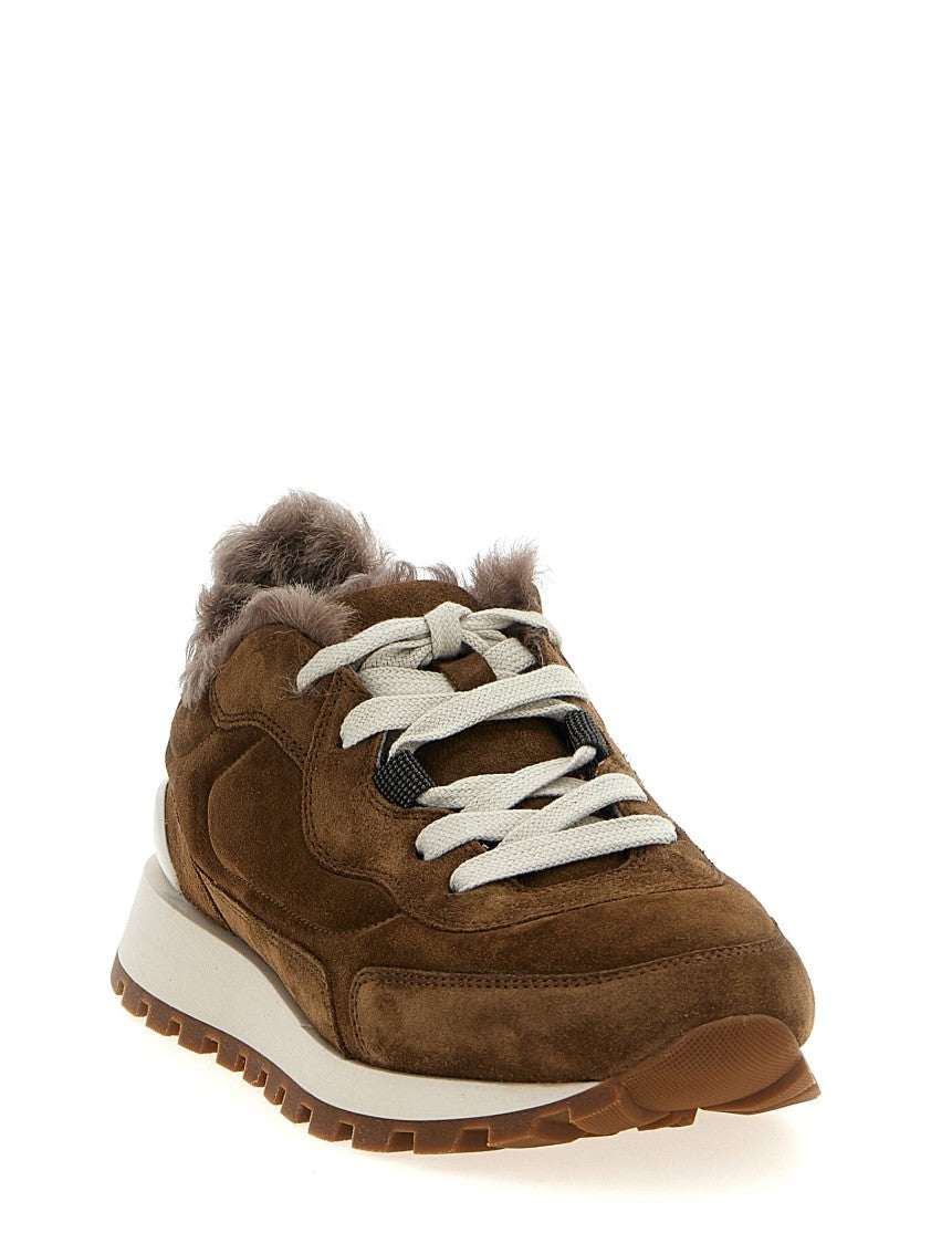 Brunello Cucinelli Monile Suede Sneakers