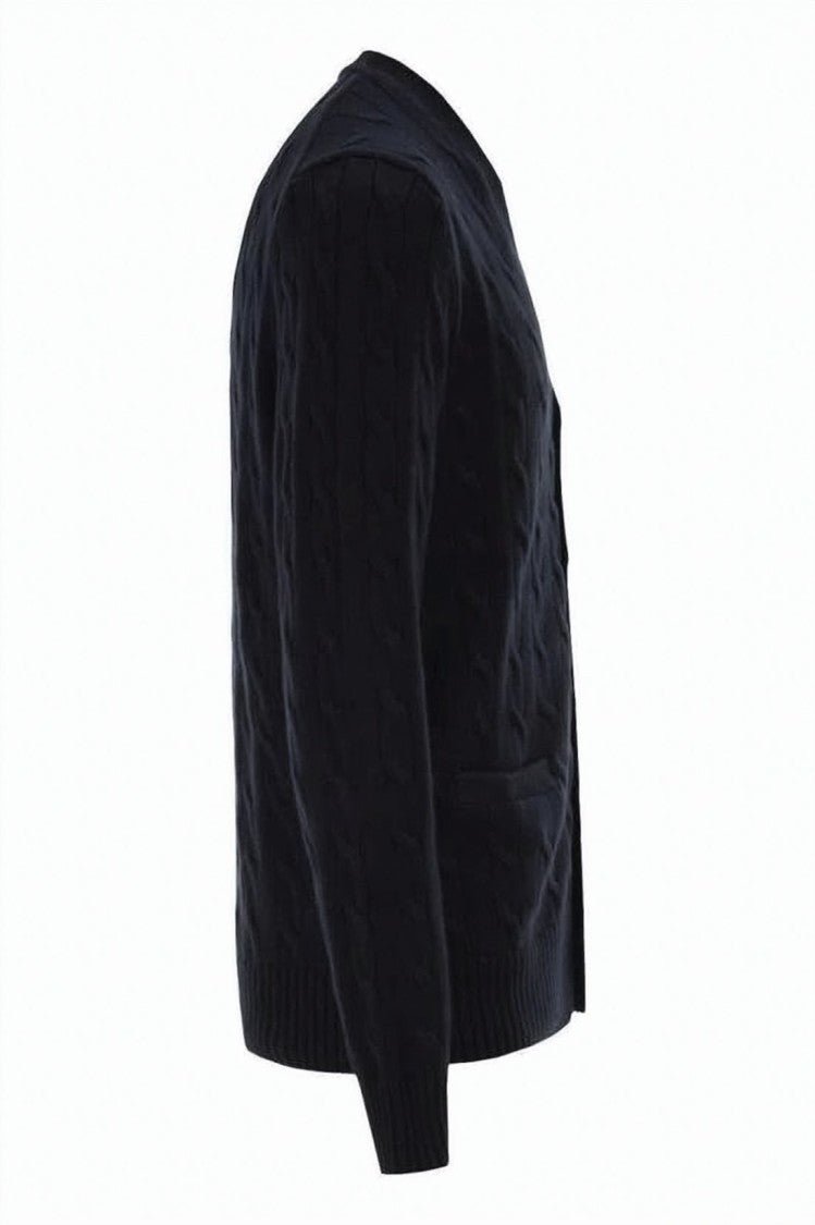 Polo Ralph Lauren Cable Knit Cardigan With Button-Up Front And Embroidered Logo