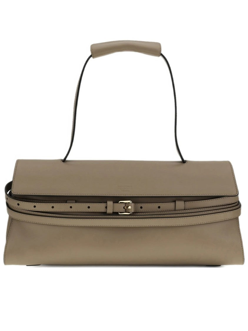 Moschino Elongated Nappa Leather Handbag With Belt Detail