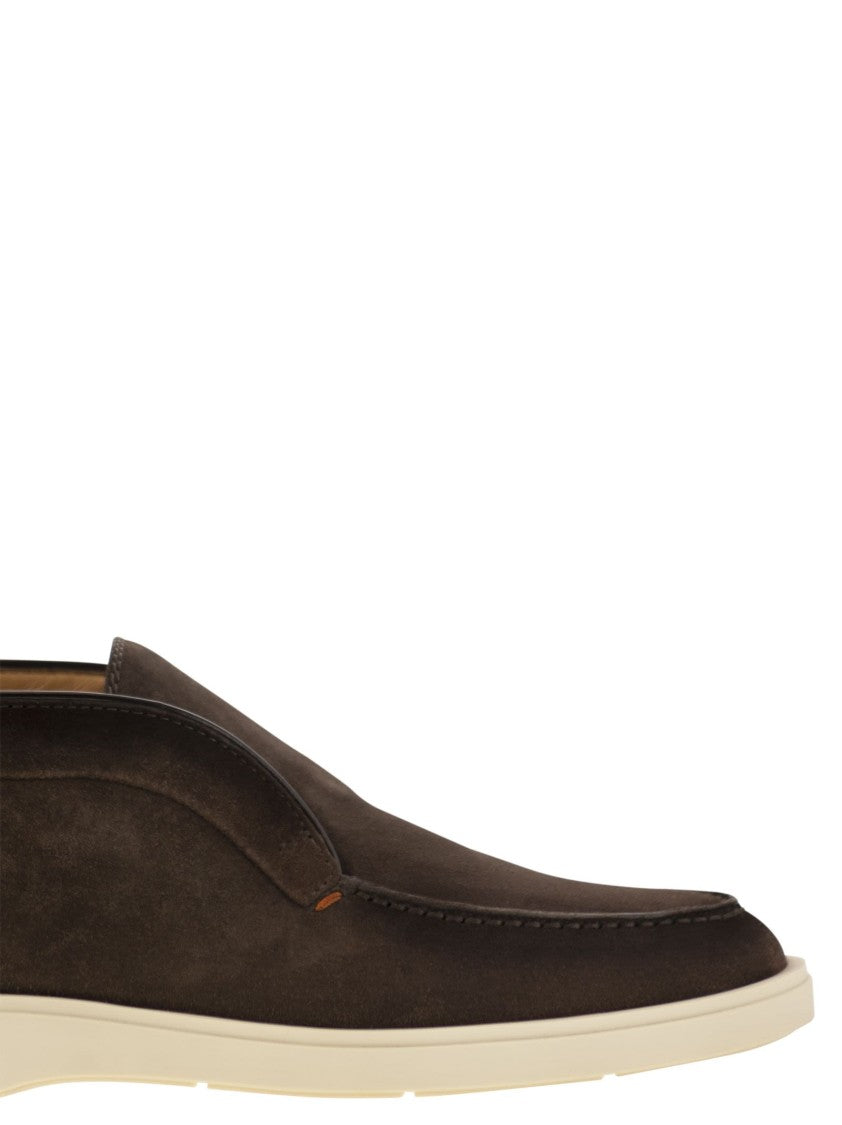 Santoni Brown Suede Desert Boot
