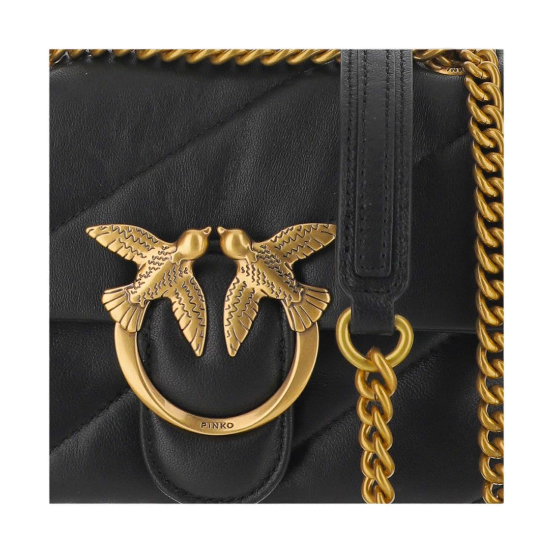 Pinko Quilted Nappa Leather Love Mini Puff Shoulder Bag