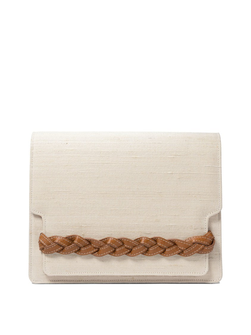 Amato Daniele Textured Beige Canvas Crossbody Bag