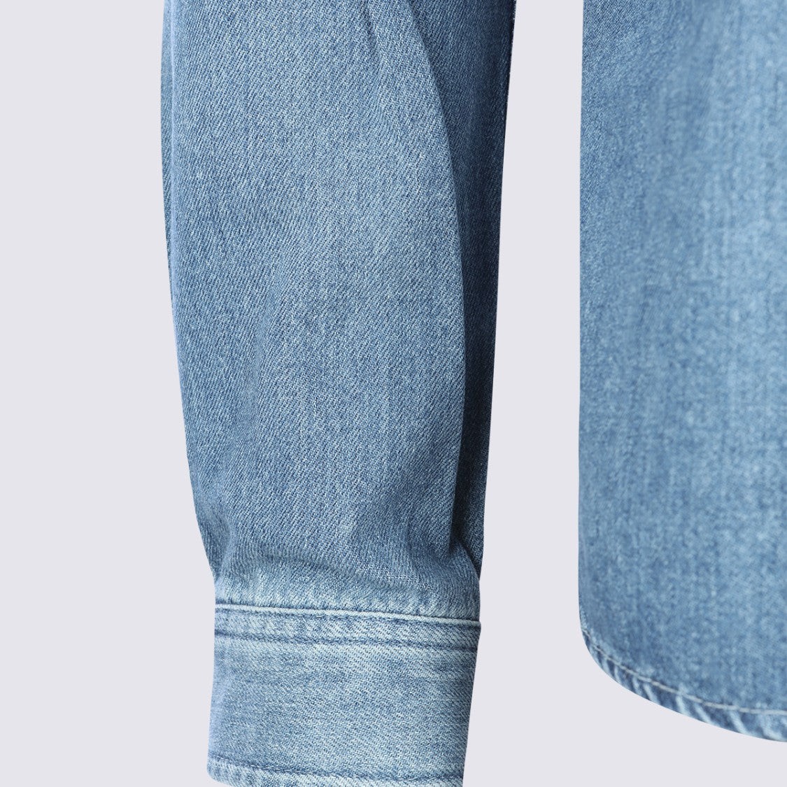 Saint Laurent Long-Sleeve Denim Shirt With Classic Collar