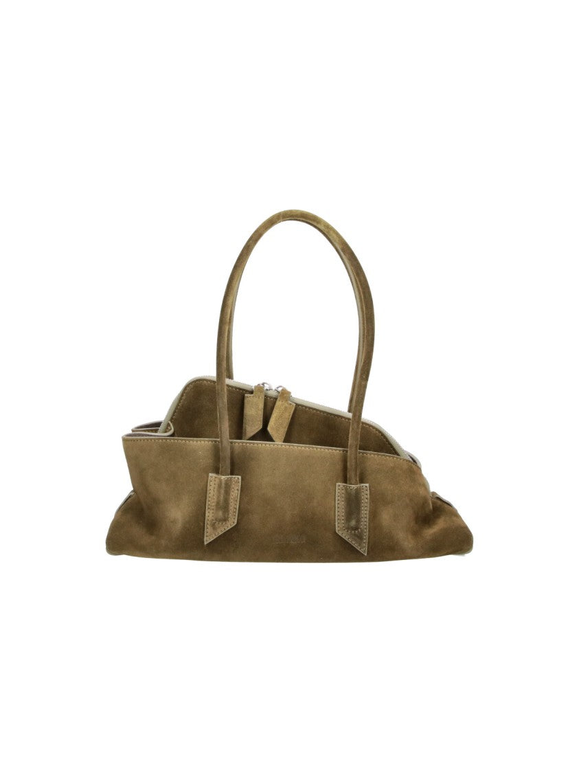The Attico Slouchy Suede-Like Tote With Dual Zipper Closure