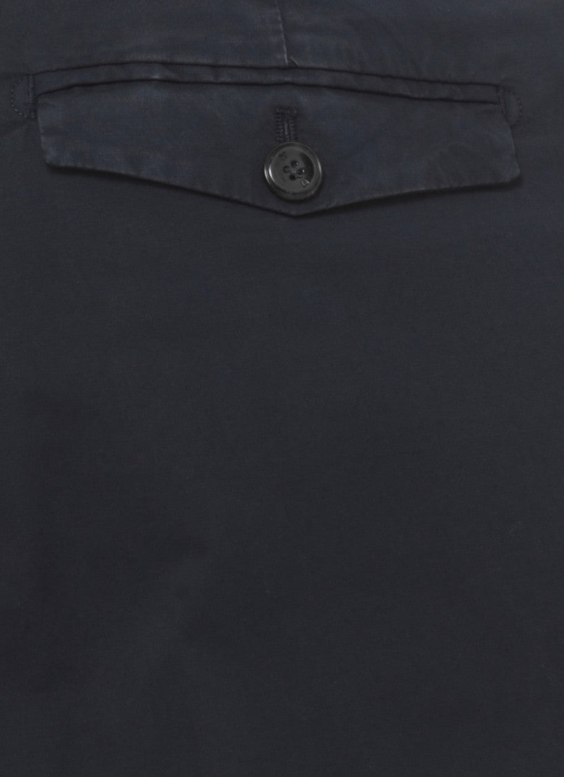 Pt Torino Blue Cotton Straight-Leg Pants