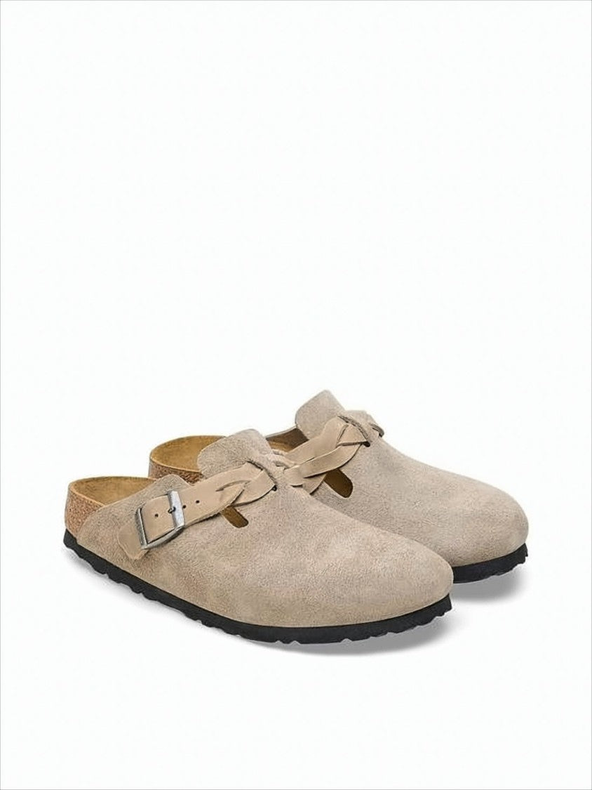 Birkenstock Soft Suede Mule With Adjustable Leather Strap