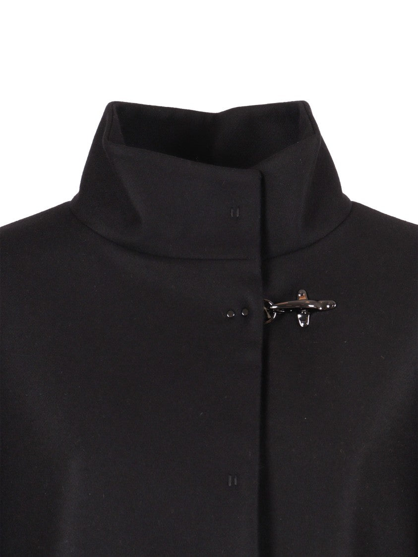 Fay Wool-Blend Cape With Hook Closure