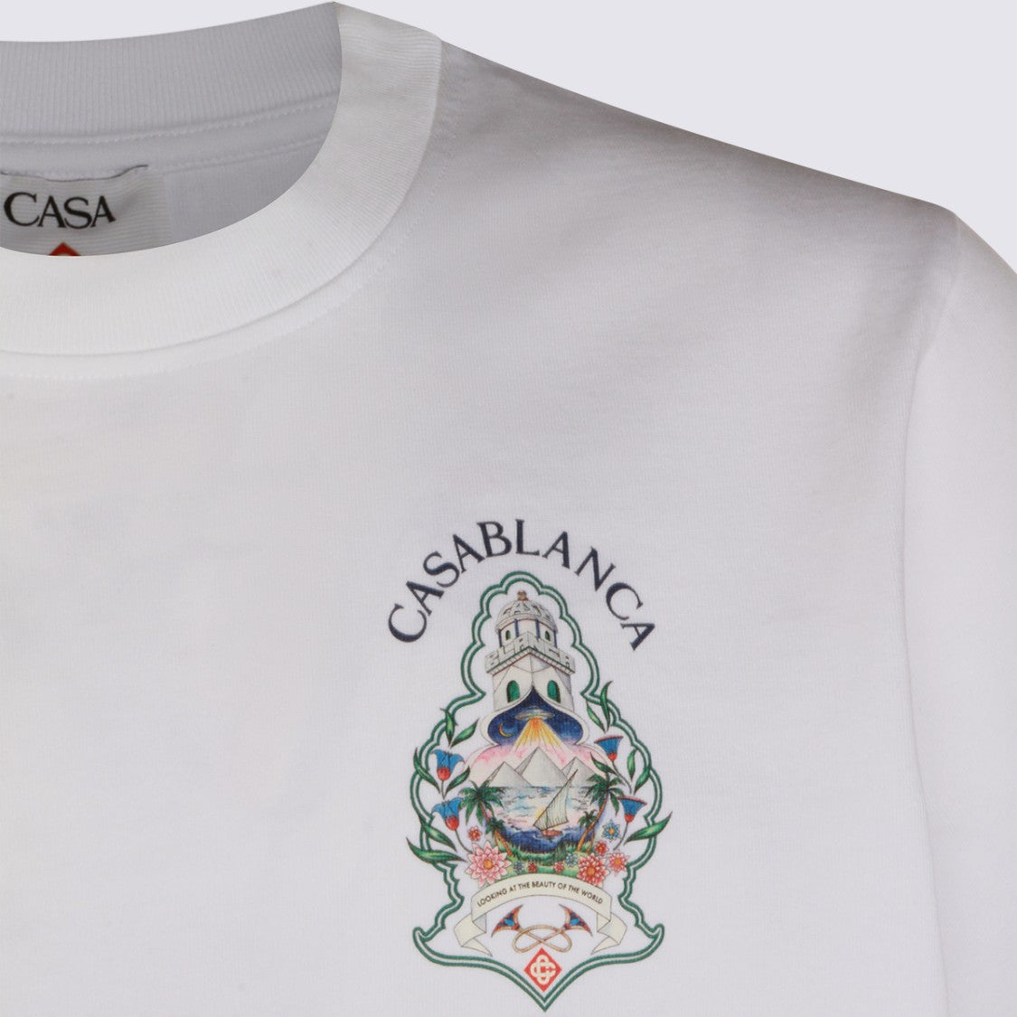 Casablanca White Short-Sleeve T-Shirt With Graphic Print