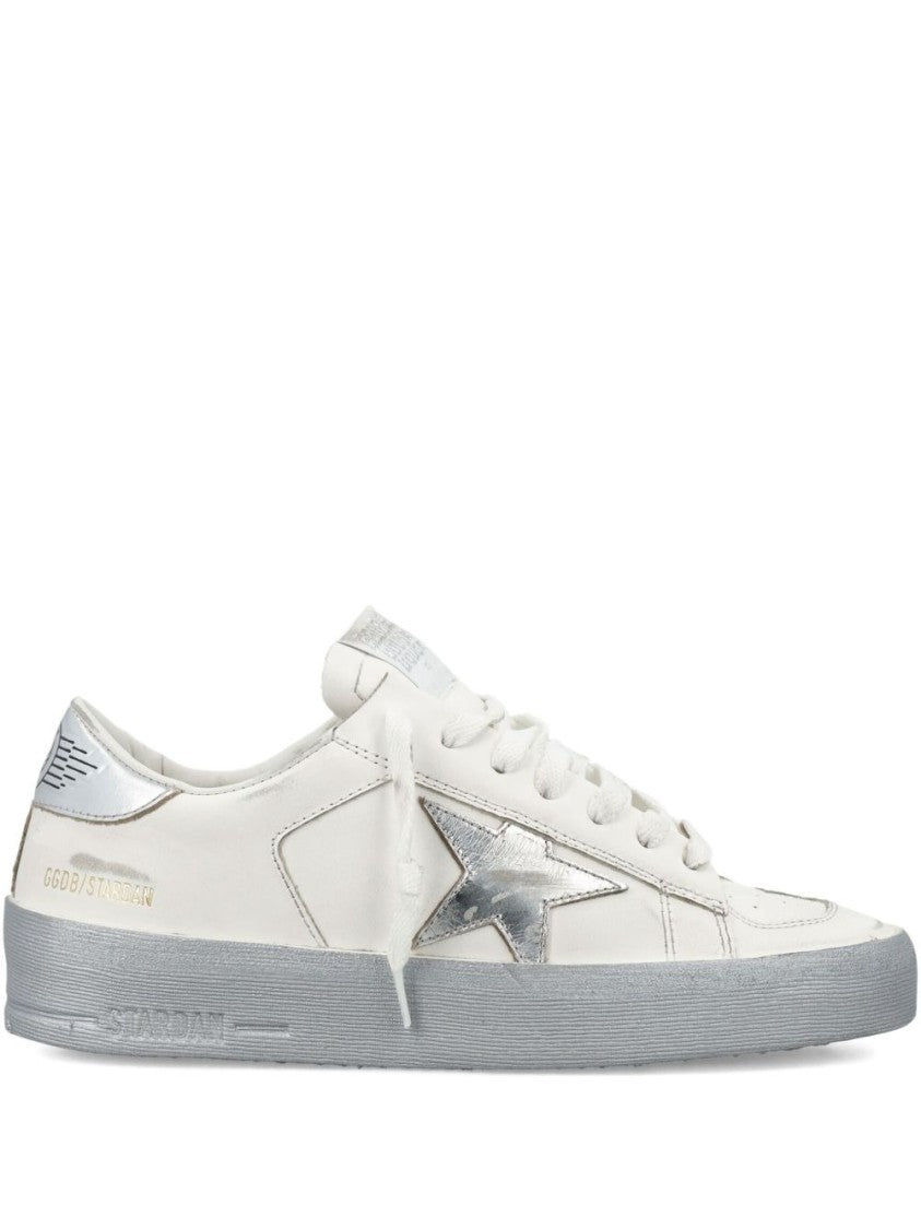 Golden Goose Low-Top Sneakers With Metallic Silver Star Detail
