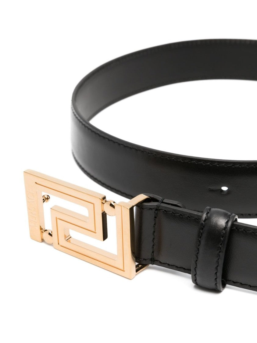 Versace Black Silk And Nylon Logo Belt