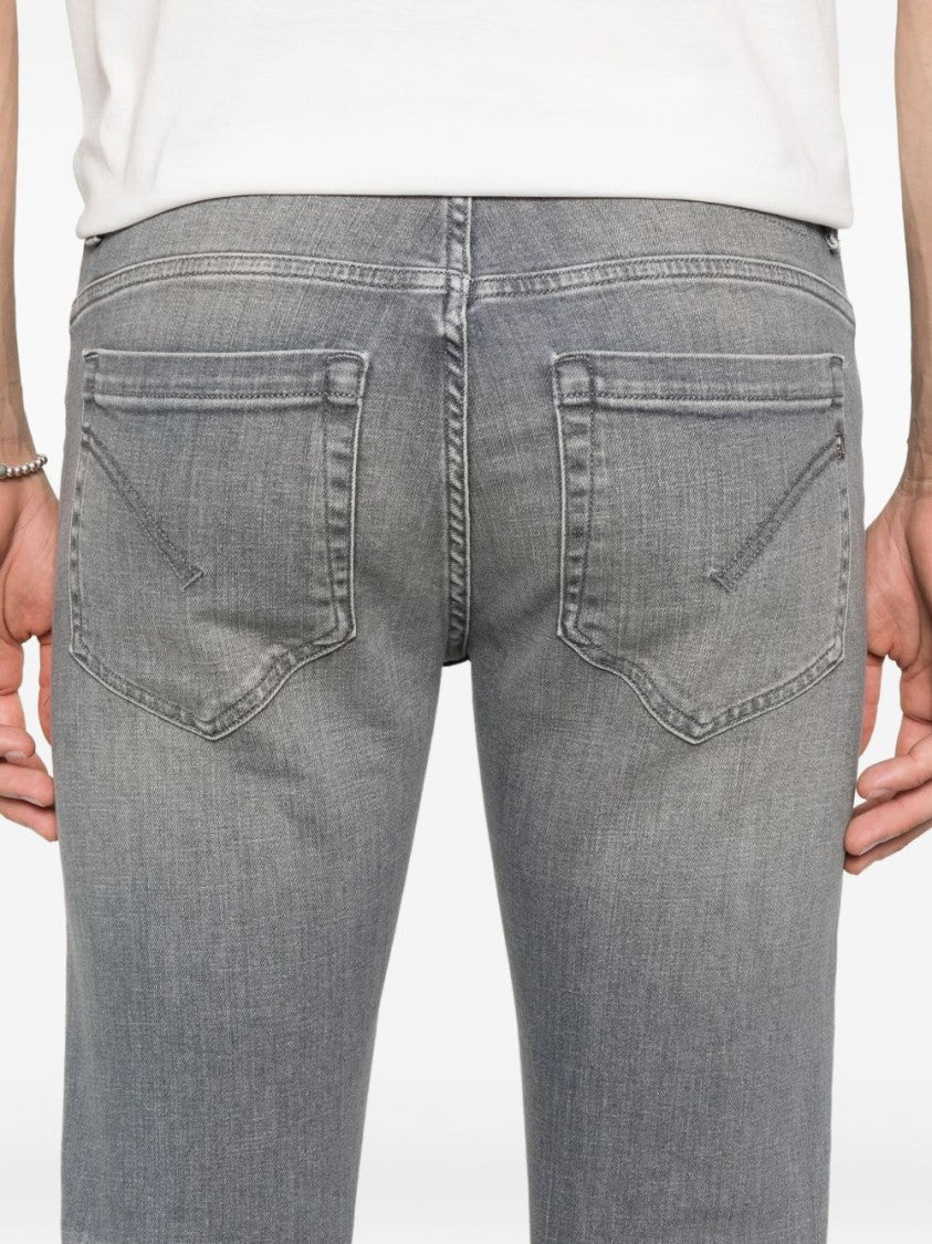 Dondup Grey Five-Pocket Straight Jeans