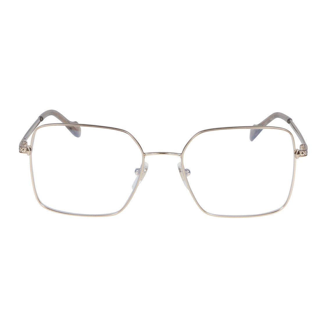 Kador Irys-V Gold-Finish Metal Square Eyeglasses With Textured Temples