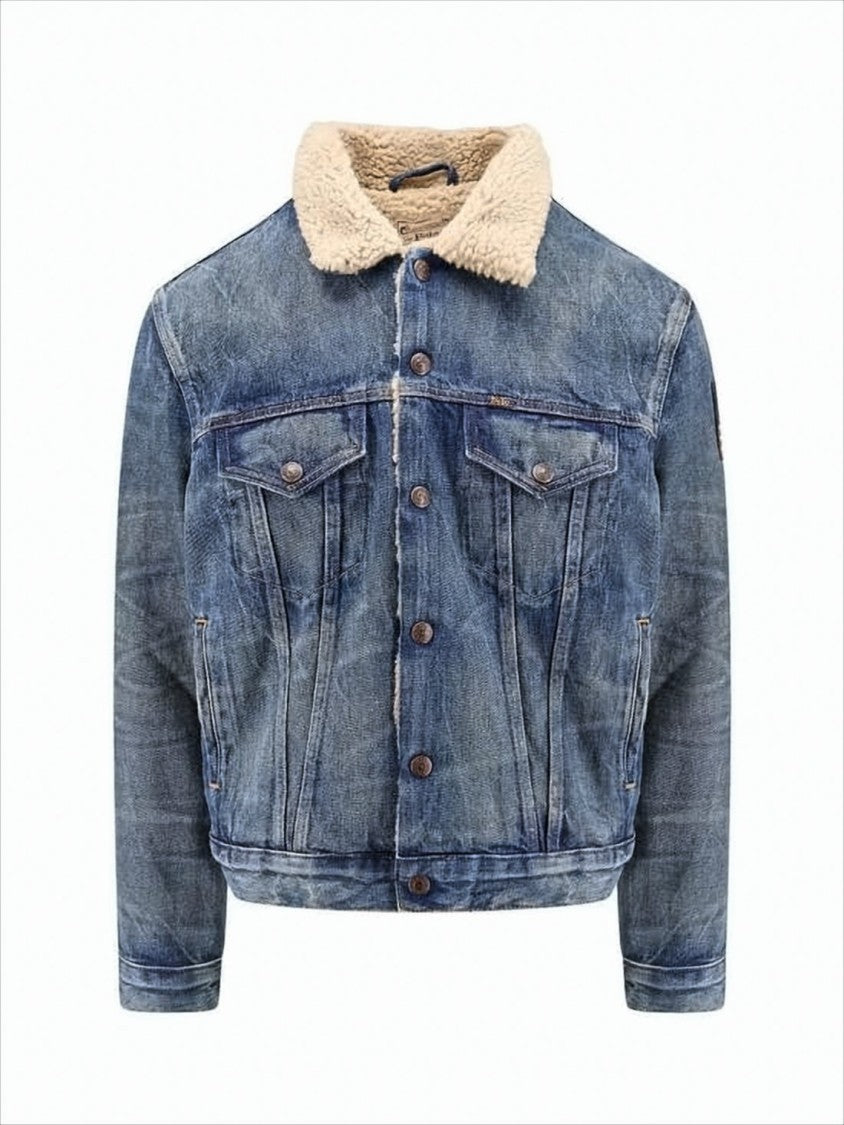 Polo Ralph Lauren Classic Denim Jacket With Cream Sherpa Collar