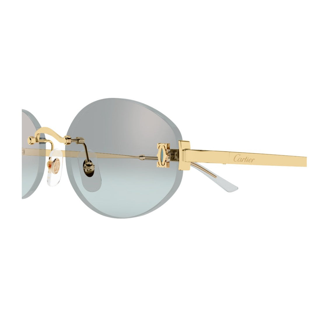 Cartier Gold/Green Ct0592s C De Cartier Metal Oval Sunglasses