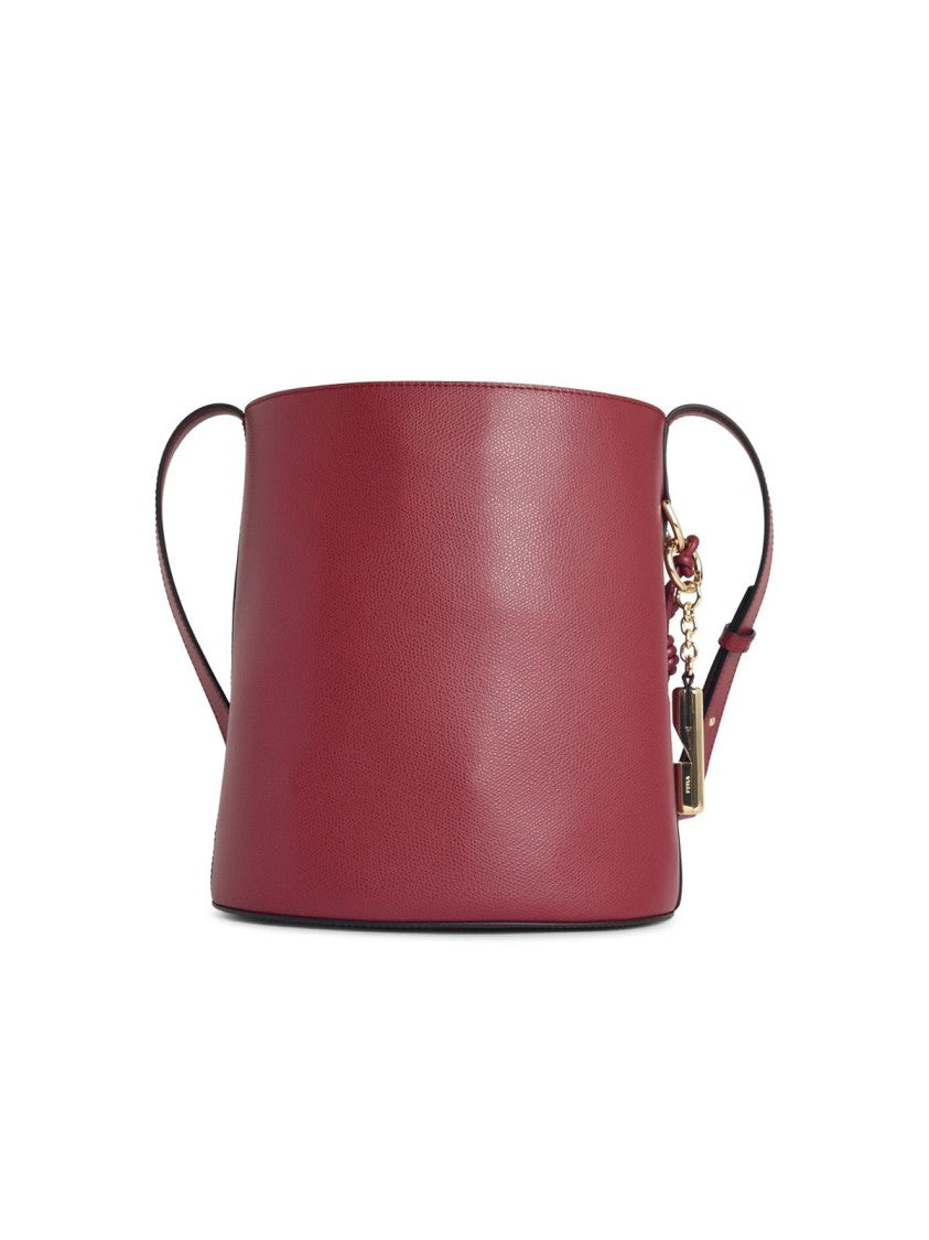 Furla Roxie' Bucket Bag In Burgundy Leather