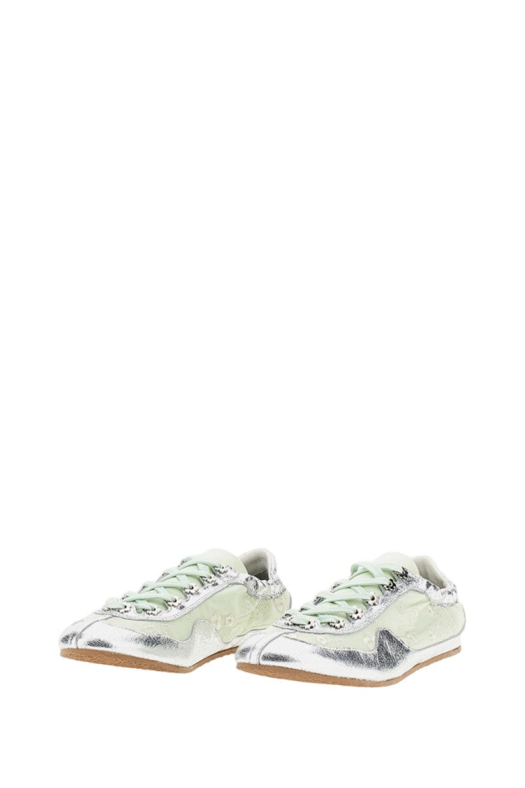 Cecilie Bahnsen Silver Mint Cbblaise Leather Nylon Sneakers