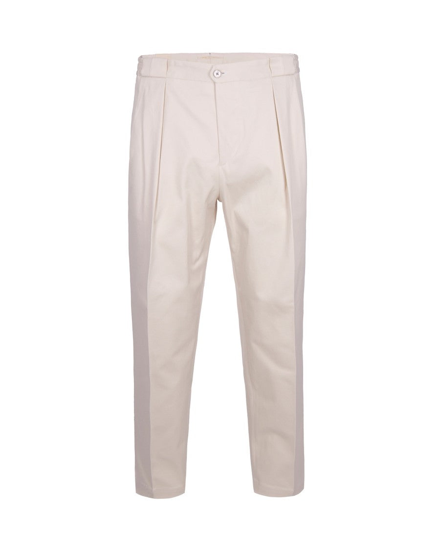 Briglia Cream Tailored Cotton Trousers