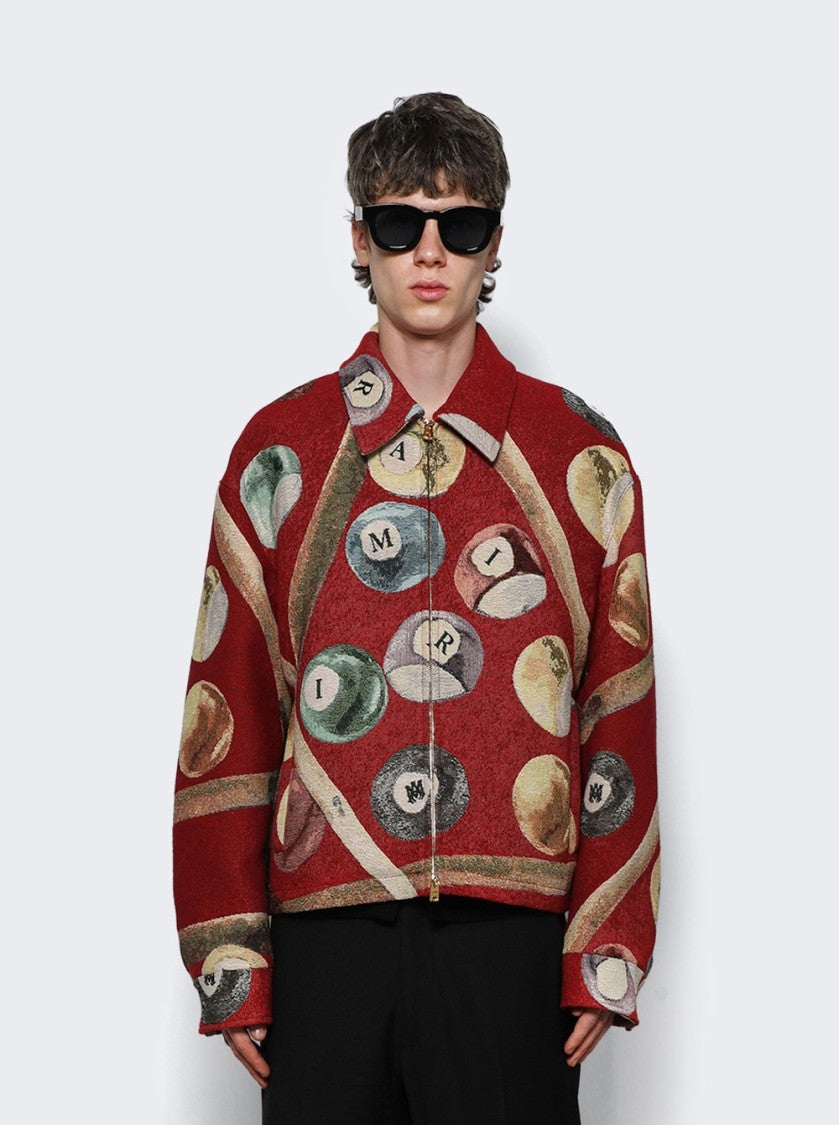 Amiri Billiards Tapestry Blouson Deep Red
