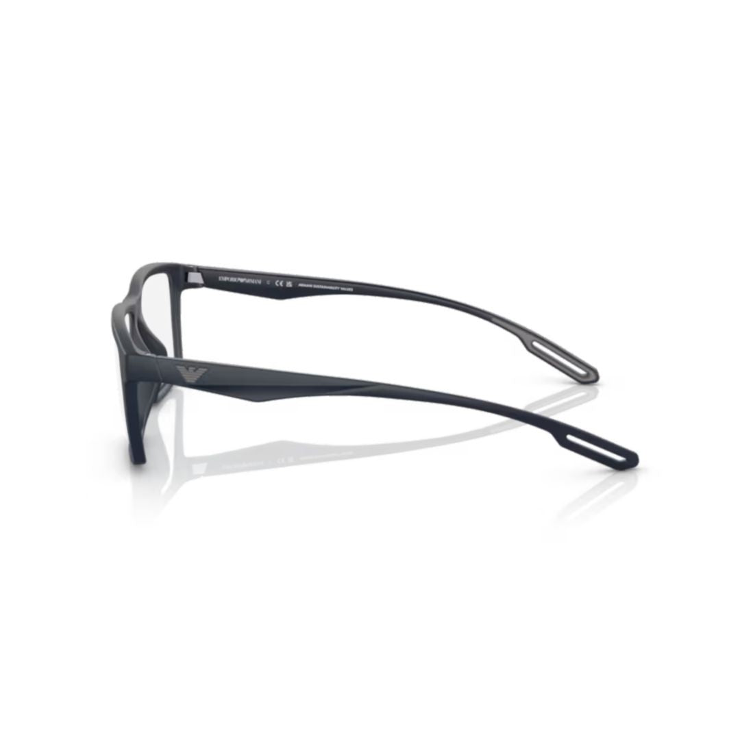 Emporio Armani 0Ea4189u Matte Black Rectangular Eyeglasses With Cut-Out Temples