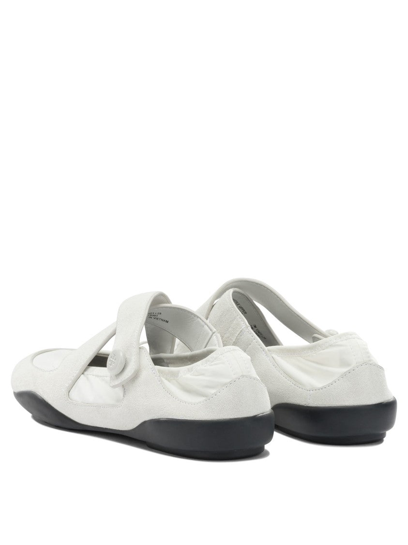 Tory Burch White Mary Jane Ballerinas With Soft Suede Upper