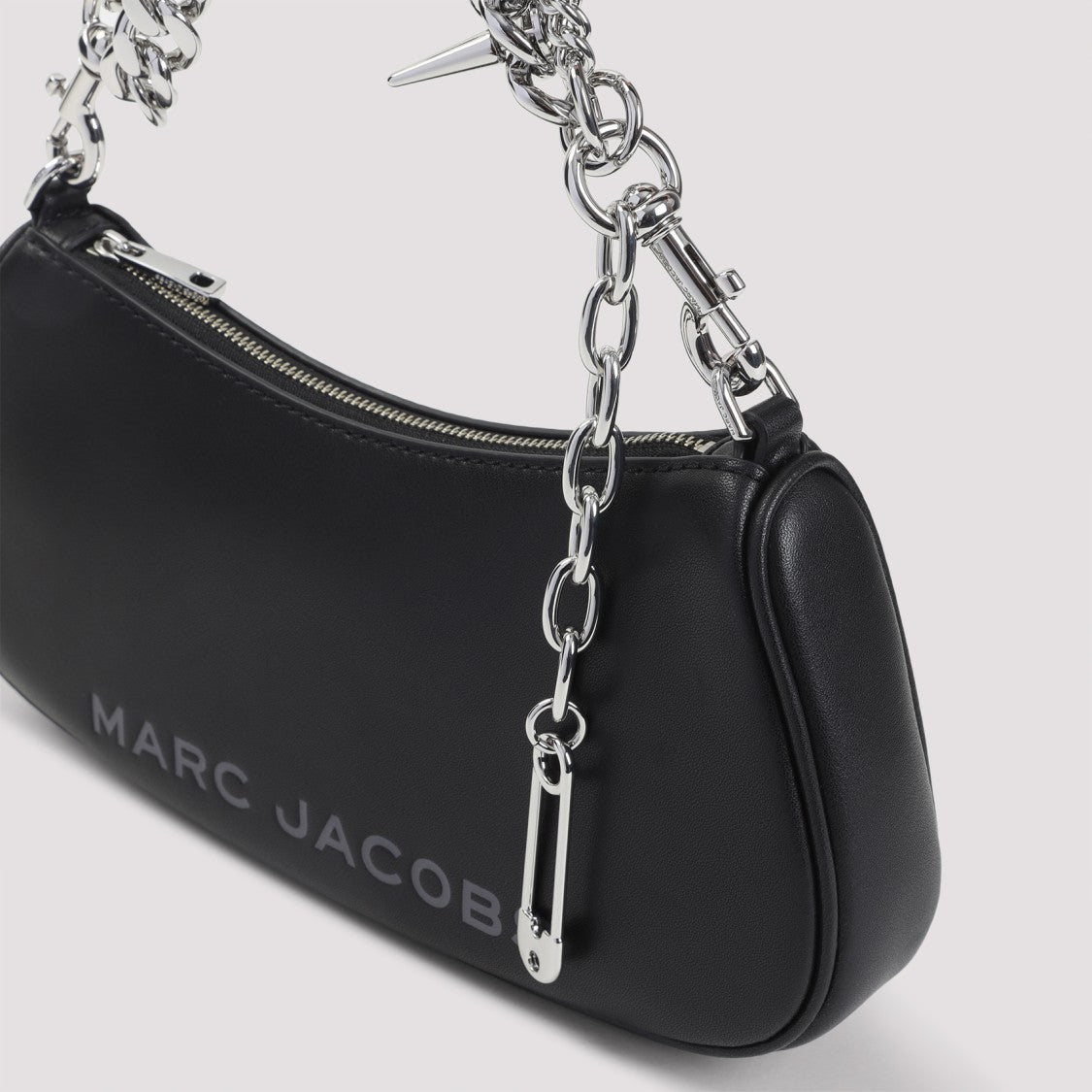 Marc Jacobs Curved Black Leather Shoulder Bag