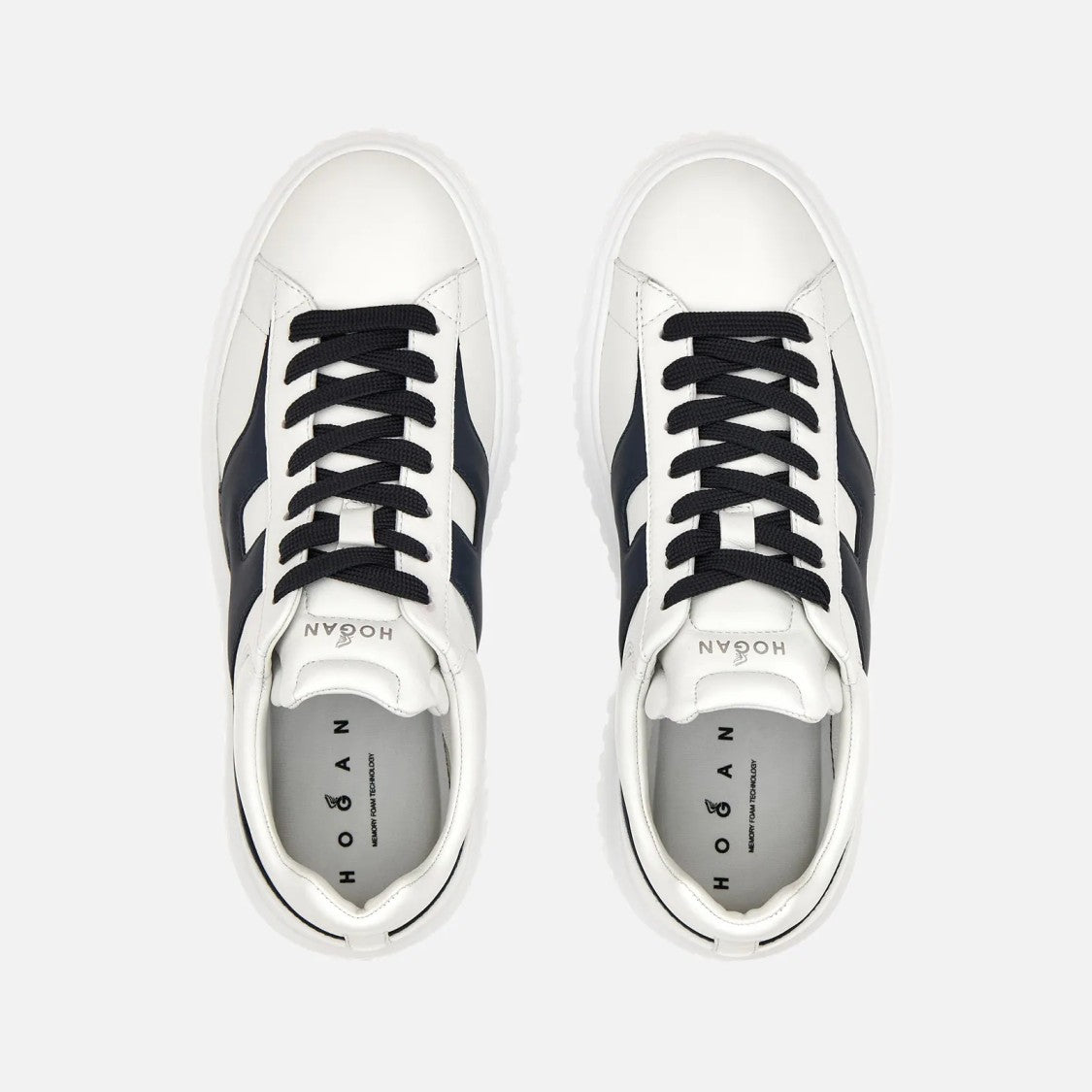 Hogan H-Stripes Allacciato H Spezzata Sneakers In White