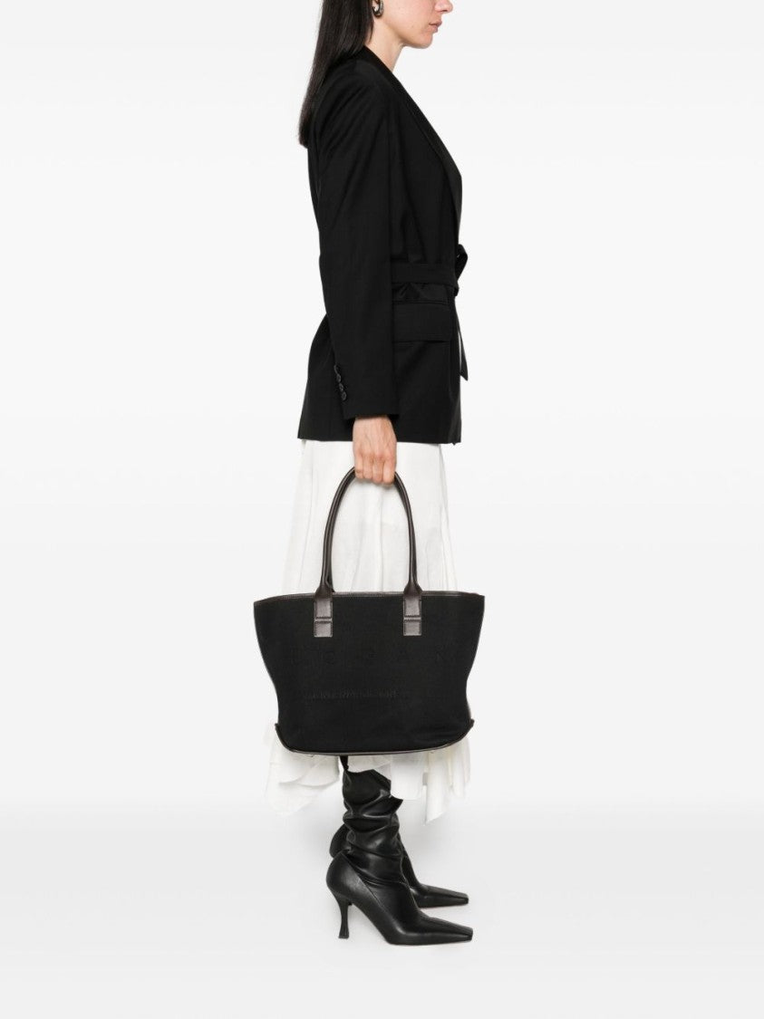 Hogan Black And Brown Leather Tote Bag